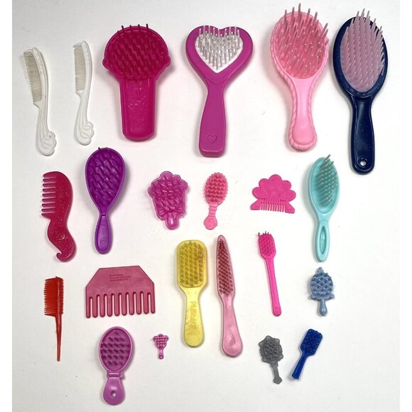 Vintage to Modern LOT 22 DOLL BRUSHES Sizes & Condition Vary Barbie Disney Troll - Picture 2 of 2